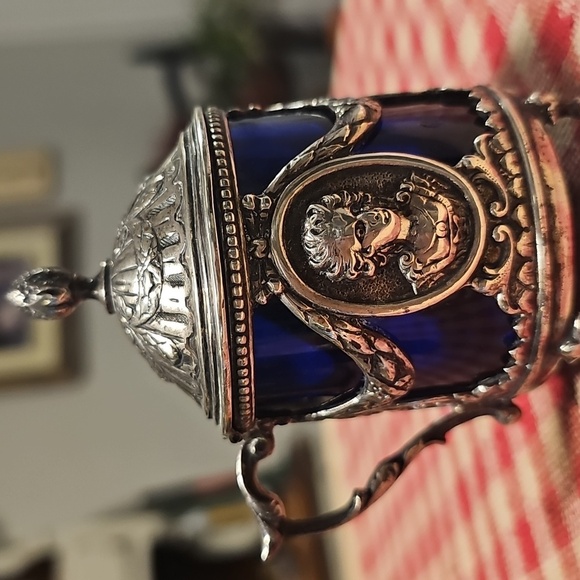 Vintage French Silver and Blue Decorative Set - Picture 5 of 6